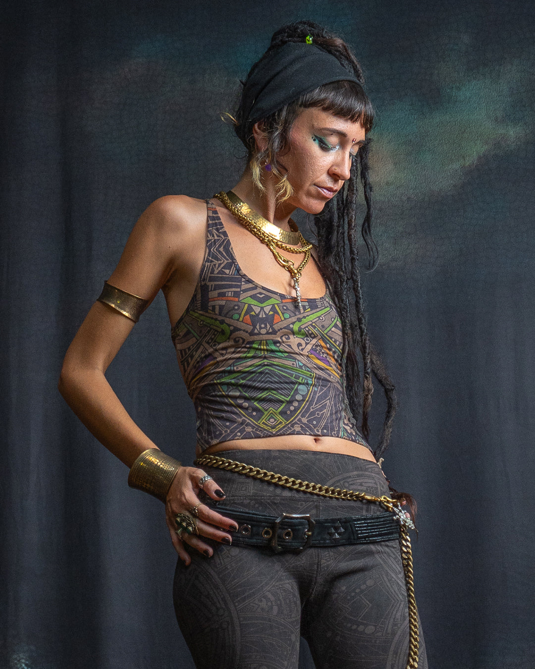 Woman Crop Top Open Back / Fake Leather - POPPYFIELDS